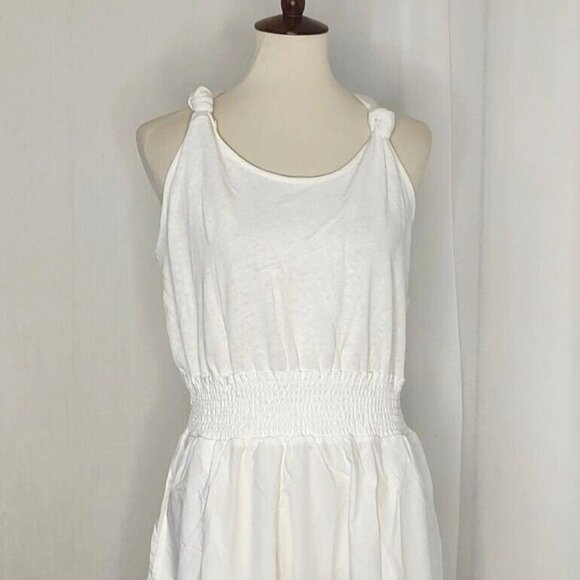 Joie Dress XL White Linen Cotton Kenzie Twist Strap Midi Summer - Picture 7 of 12